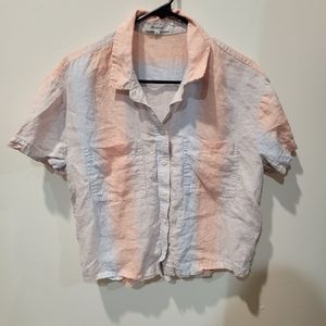 Madewell Linen Button Down Top. Size Medium